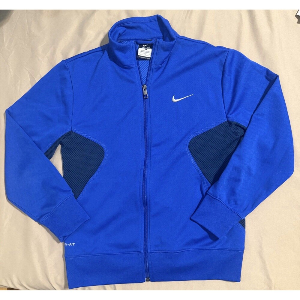 Nike Dri-FIT Track Jacket Youth Large Blue Full Zip Athletic Gym Sports